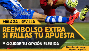betfair reembolso 25 euros Liga bbva Málaga vs Sevilla 21 agosto