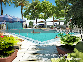 Swimming Pool 3D Rendering Township