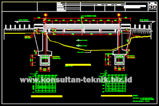 Gambar-Jembatan-Gelagar-Beton-Bertulang-Balok-T-Kelas-B-Bentang-20-Meter-Format-DWG-Autocad-01