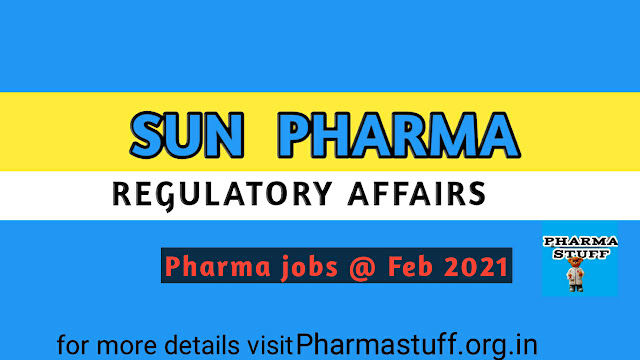 Sun Pharma, Regulatory affairs jobs,