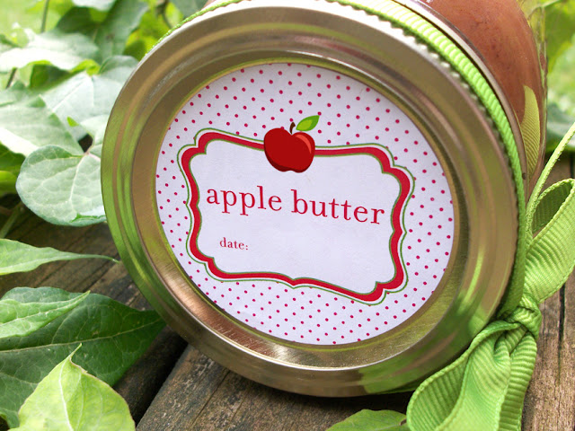 Cute Apple Butter Mason Jar Labels