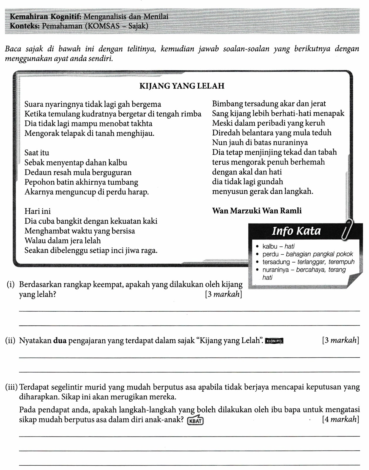 CikguMohdRamsul@blogspot: NOTA SAJAK KIJANG YANG LELAH 