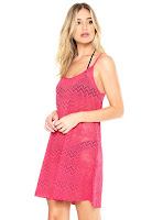 Moda Vestido Beautty Curto Vazado Rosa