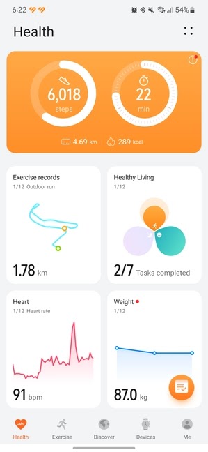HUAWEI Health mudah digunakan