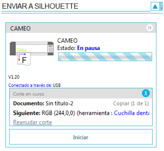 reanudar corte silhouette cameo