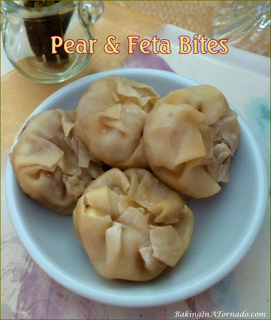 Pear and Feta Bites | recipe developed by www.BakingInATornado.com | #recipe #appetizers