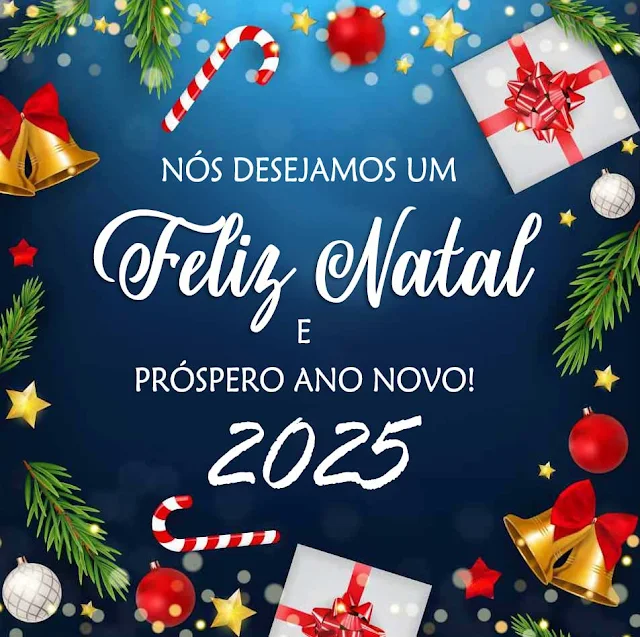 Cartão de Natal e Feliz Ano Novo 2025 para Whatsapp