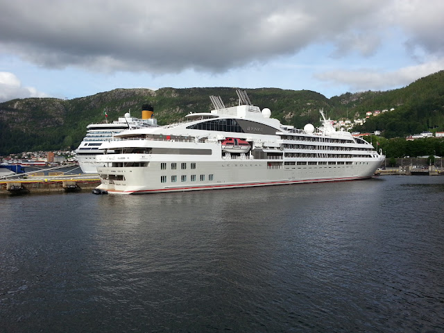 Cruise ship Le Soleal in Bergen, Norway; Fjords cruise