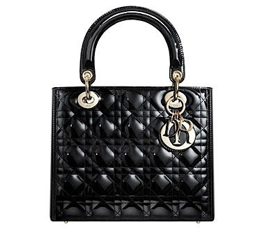 Dior Black Quilted Patent Lady bag (Cute and elegant dinner bag)