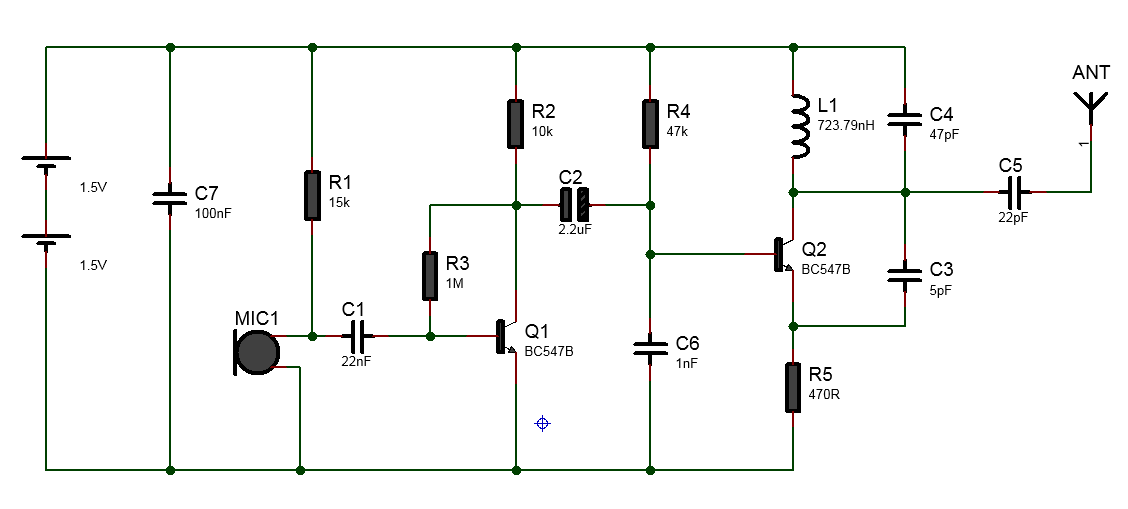 FM circuit diagram Proteus