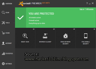 Avast! Premier 2015 BETA Activation Proof - Source: Hacker 302 Inc.