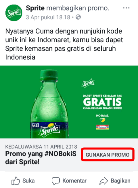 Silahkan Anda klik disini dan pilih masuk melalui aplikasi Facebook (bukan lite/browser).