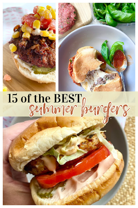 Collage of summer burger recipes