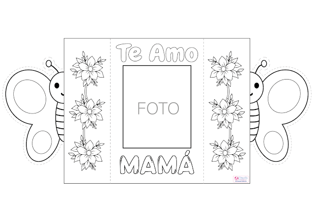 Tarjetas sorpresa para colorear y recortar  mariposa foto