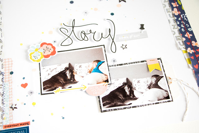 Story Scrapbooking Layout by ScatteredConfetti. // #citrustwistkits #fancypants #sundaysketch