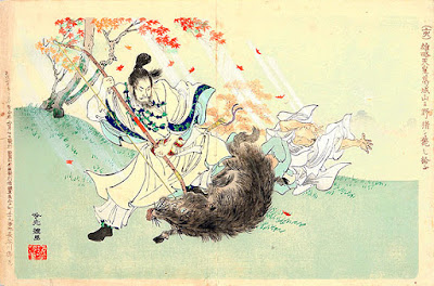 Ukiyo-e. Träsnitt. Adachi Ginko.