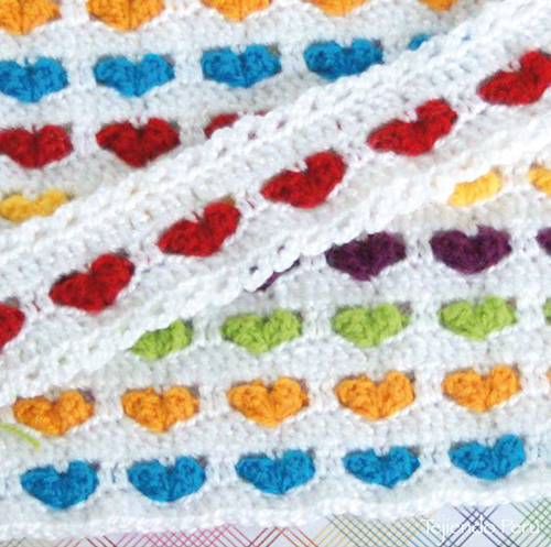 Rainbow Heart Blanket - Free Diagram