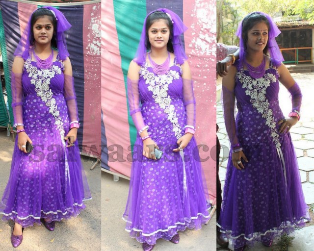 Bhuvana in Purple Salwar Kameez