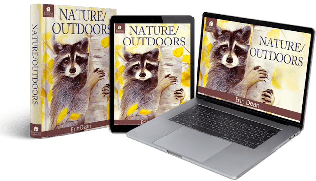 SchoolhouseTeachers.com course cover for nature/outdoors with racocon