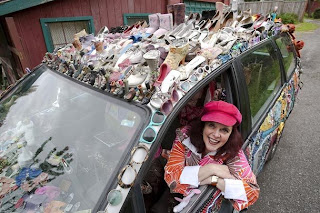 Kelly Lyles in her Excessories Odd-Yssey Art Car