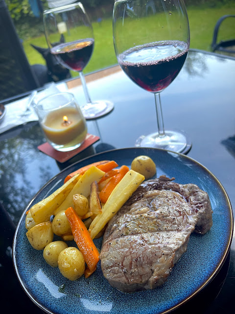 Steak wołowy ribeye + warzywa AIR FRYER