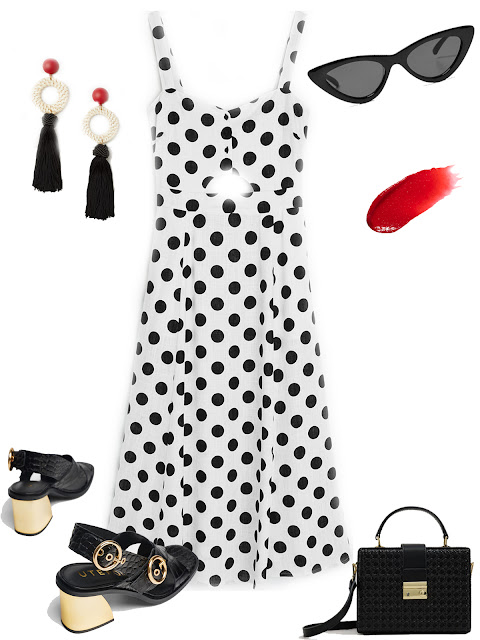 Dots midi dress outfit