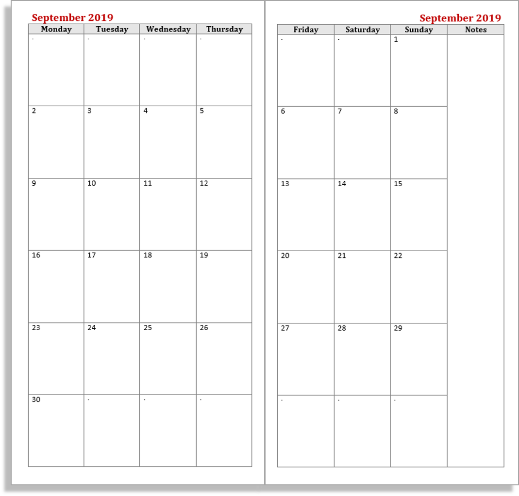 My Life All In E Place Free Midori TN Calendar Diary