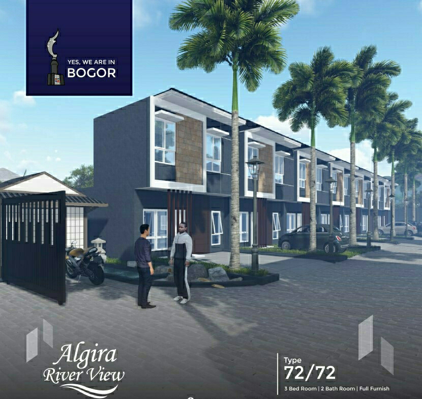 Algira Riverview Cilebut - Investasi Rumah 2 Lantai Bergaya Jepang, Dekat Stasiun Cilebut.