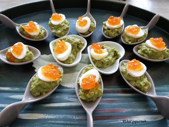 Bouchées oeuf de cailles mollet au guacamole