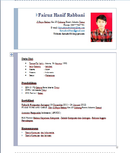 Cara Membuat CV di Ms.Word 2007  Fairuz Hanif Rabbani