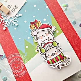 Sunny Studio Stamps: Sweet Treat Gift Bag Merry Mice Circle Snowflake Frame Dies Christmas Treat Bag by Franci Vignoli