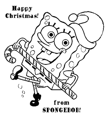 Spongebob Coloring Sheets on Well It S A Happy Christmas From Spongebob On This Coloring Book