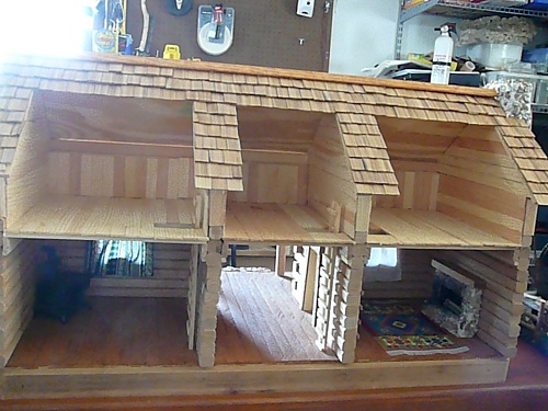 log cabin front door images Wildhare Creations: Rehabing a log cabin dollhouse | 500 x 375