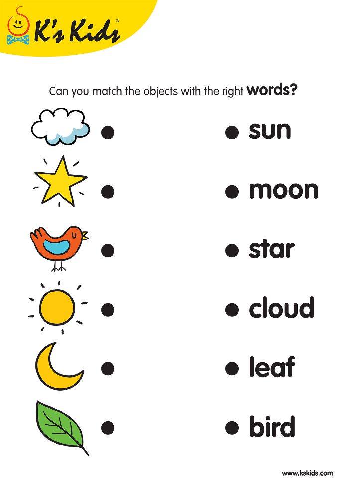 WORKSHEET MATCH OBJECT WITH RIGHT WORD - TeacherNet2U