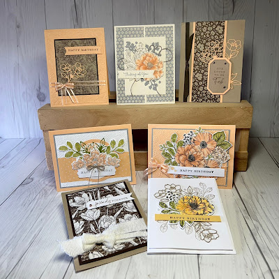 Collection of greeting card using Stampin' Up! Cottage Rose Stamp Set