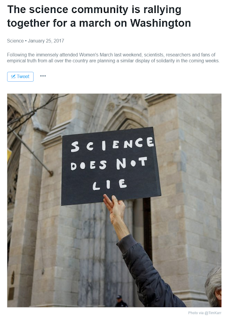 Twitter moment, January 25, 2017, Science march.