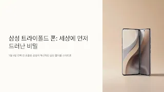 2025 삼성 트라이폴드 G 폴드 유출 정보