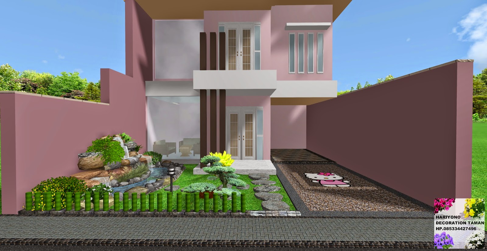 desain rumah taman desain halaman  batu  sikat  JASA 