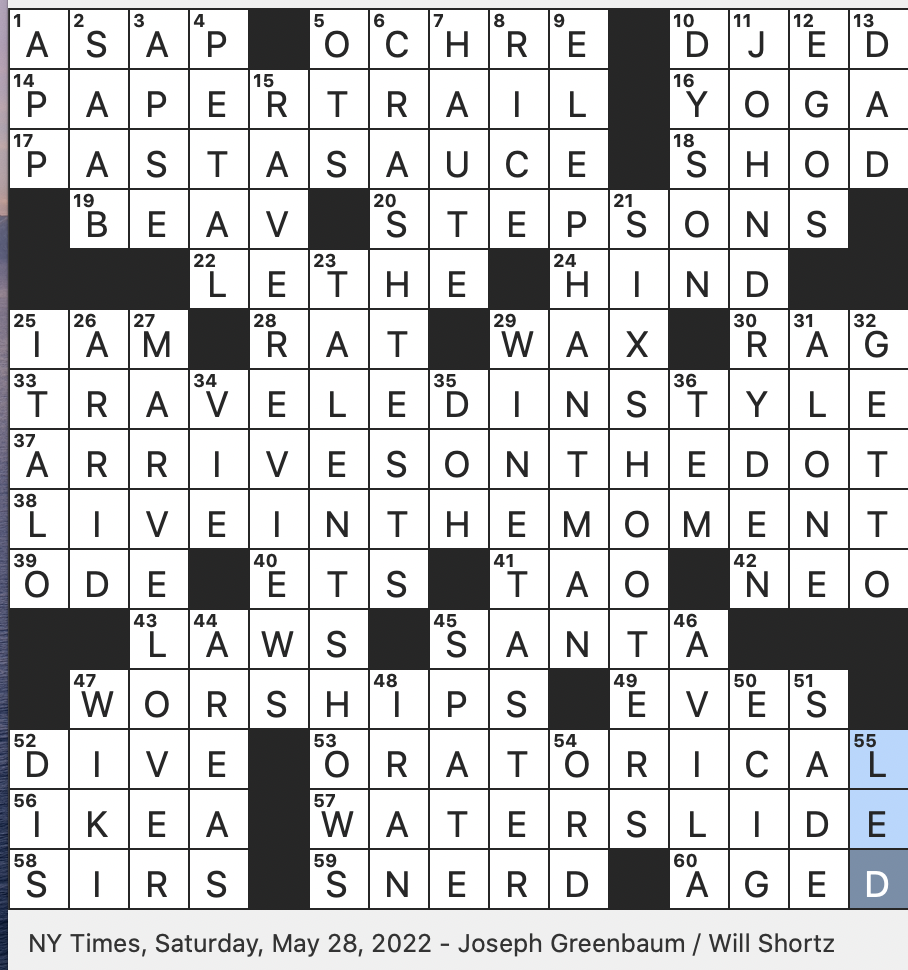 Rex Parker Does the NYT Crossword Puzzle: August 2022