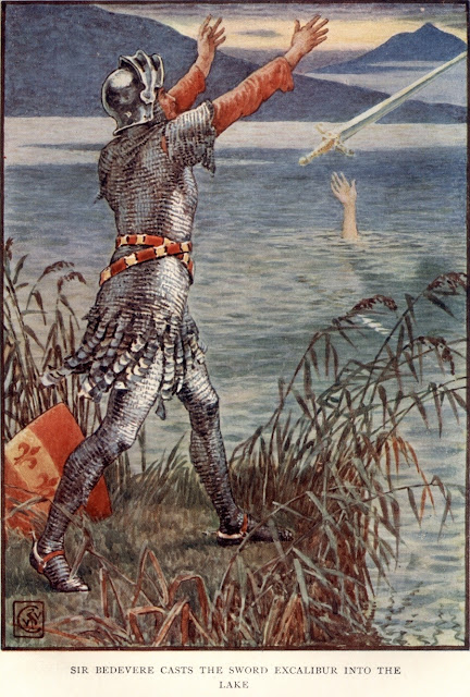 «Сэр Бедевер бросает меч Экскалибур в озеро»