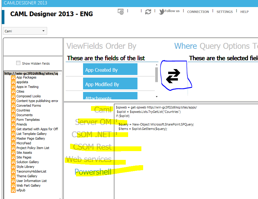 caml query builder 2010