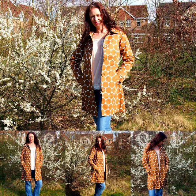 Brown Polka-Dot Boden Coat