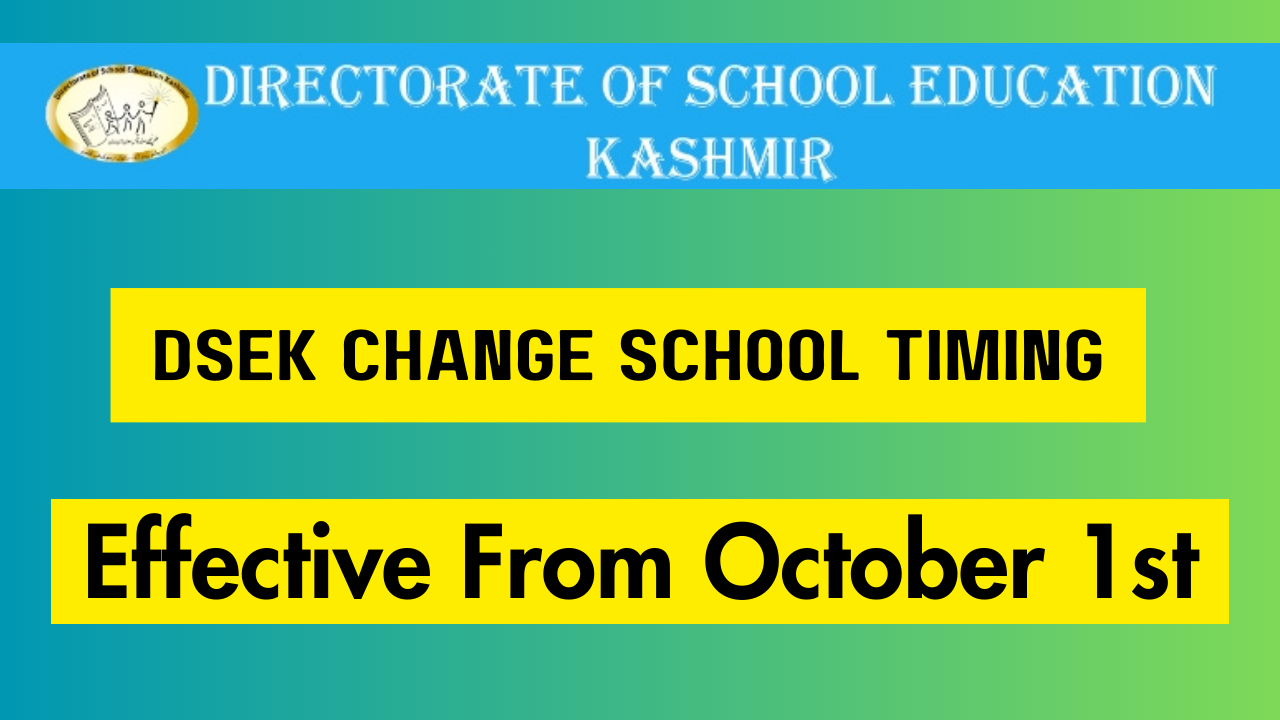 DSEK Change in School Timings Effective From October 1, 2023