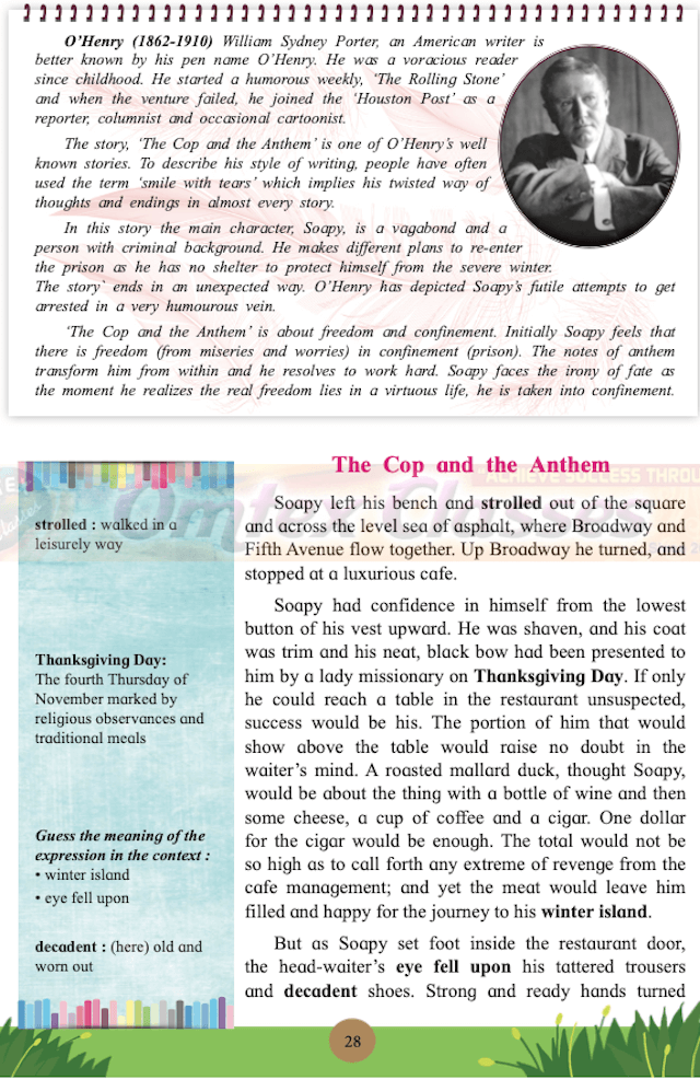 Chapter 1: The Cop and the Anthem English Yuvakbharati 12th Standard HSC Maharashtra State Board