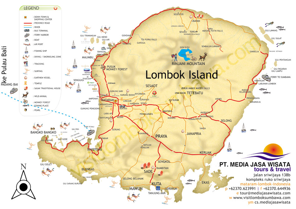  Peta  Lengkap Indonesia Peta Wisata Lombok 