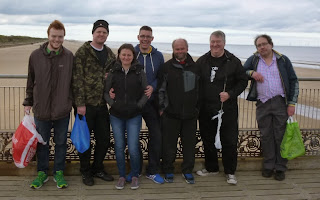 The Crazy Mini Golfers in Skegness from l-r Seth Thomas, Brad Shepherd, Emily Gottfried, Richard Gottfried, Alan Norman, Chris Jones, Peter Jones