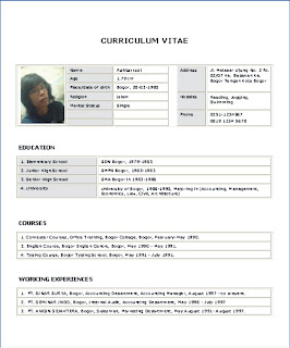 Contoh Curriculum Vitae Word  Search Results  Calendar 2015