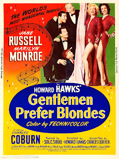 GENTLEMEN PREFER BLONDES. Cartel de serigrafía: 76 x 102 cms. Estados Unidos. LOS CABALLEROS LAS PREFIEREN RUBIAS. Gentlemen Prefer Blondes. 1953. Estados Unidos. Dirección: Howard Hawks. Reparto: Marilyn Monroe, Jane Russell, Charles Coburn, Tommy Noonan, Elliott Reid, George Winslow, Marcel Dalio, Taylor Holmes, Norma Varden, Howard Wendell, Steven Geray.