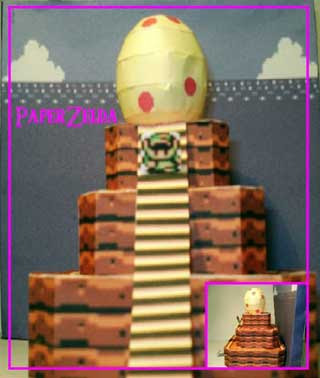 Diorama of the tiered Tamaranch Mountain with the gigantic Wind Fish Egg on