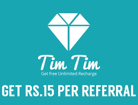 Refer and Earn Free Recharge from Tim Tim App: Rs 15 Per Referral